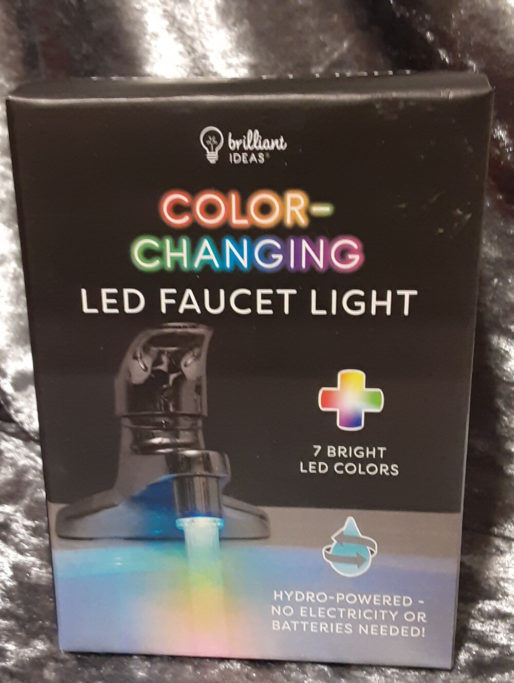 LED Faucet Light Color Changing 7 Bright Colors Hydro Powered Water Tap NIB NEW